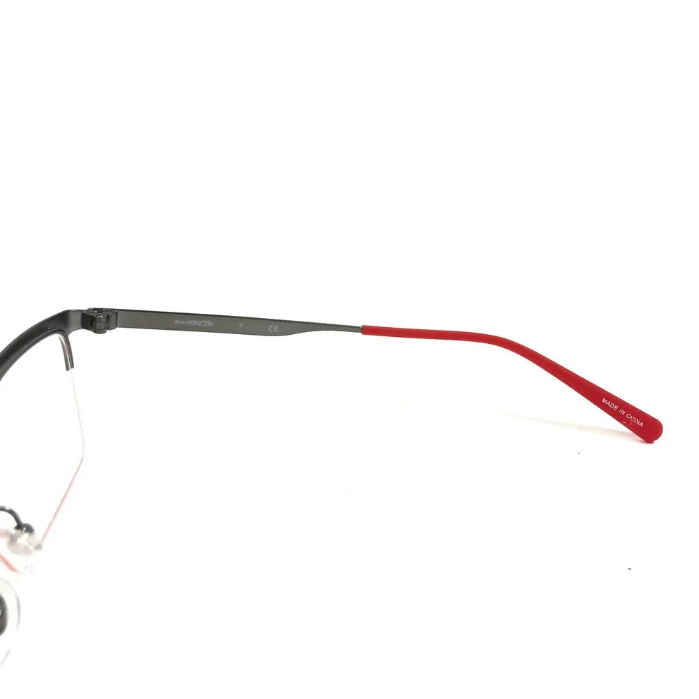 Arnette Eyeglasses Frames TAIL 6118 700 Gray Red Square Half Rim 54-18-140